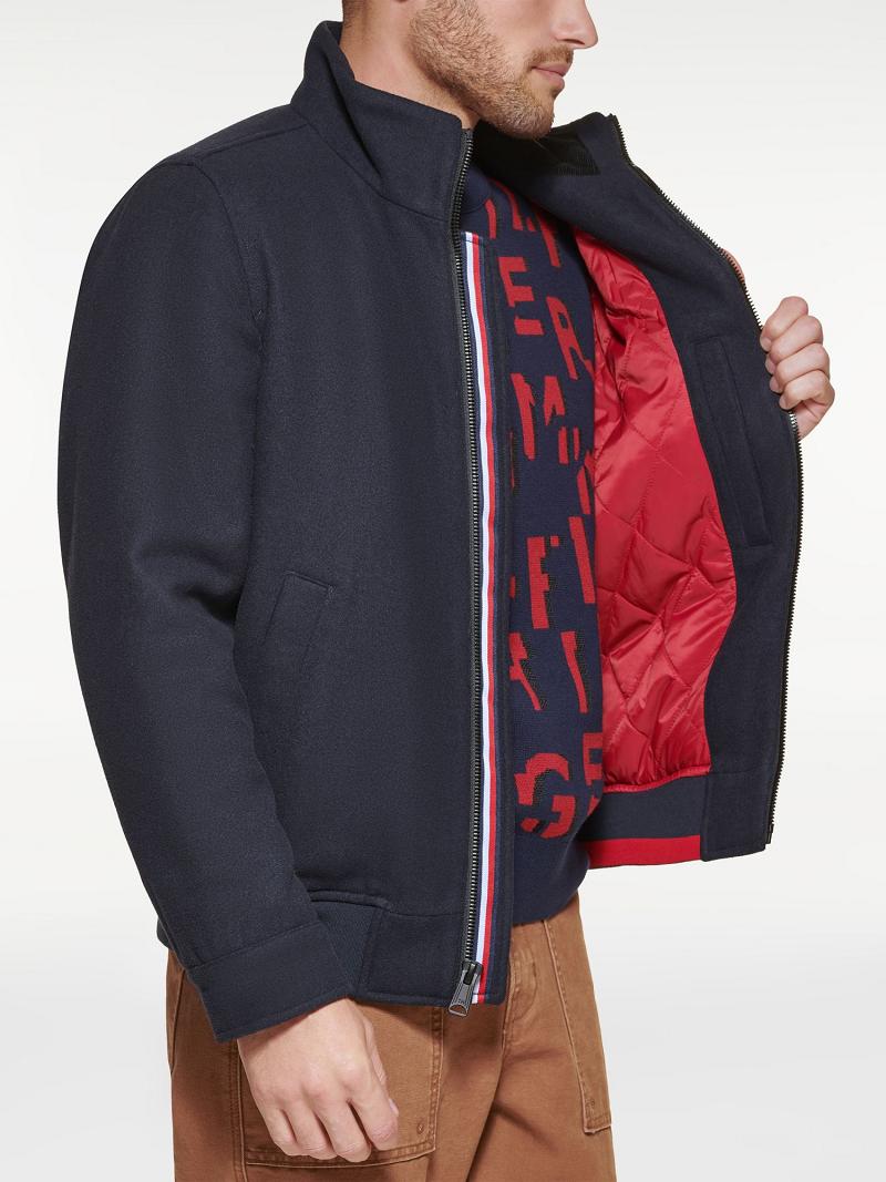 Férfi Tommy Hilfiger Essential bomber Kabát Sötétkék | HU 1182QMA